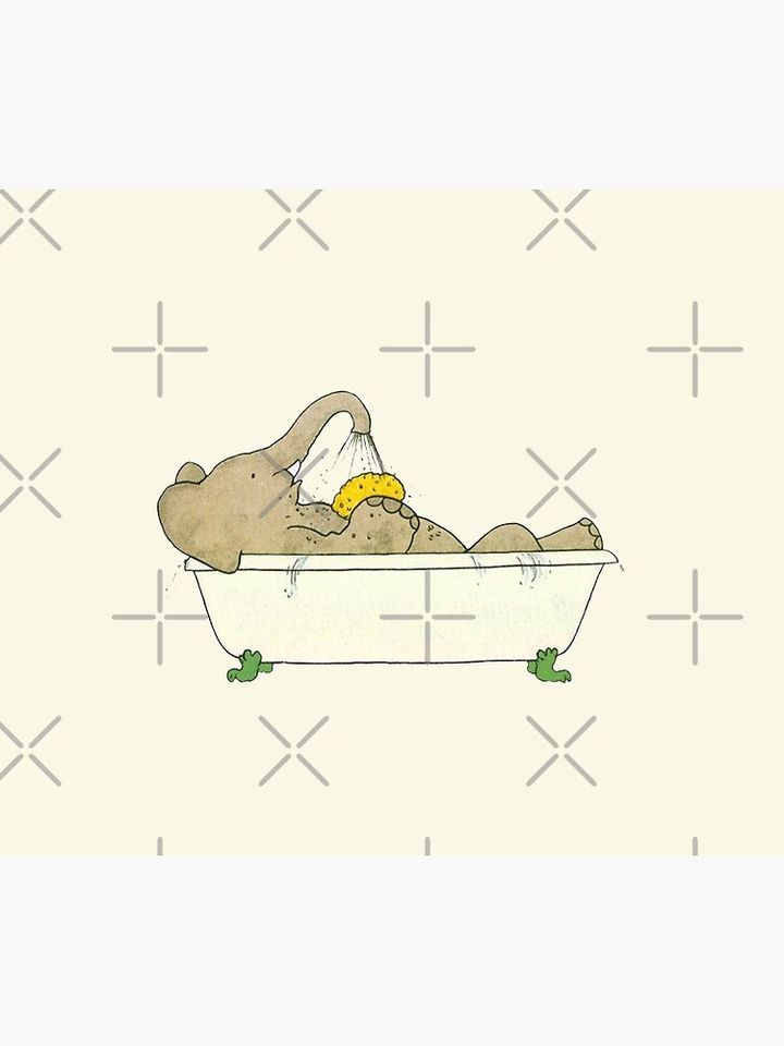 Babar taking a bath Shower Curtain