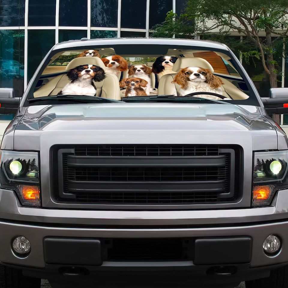 Cavalier King Charles Spaniel Car Sun Shade, Cavalier Spaniel Car Sunshade