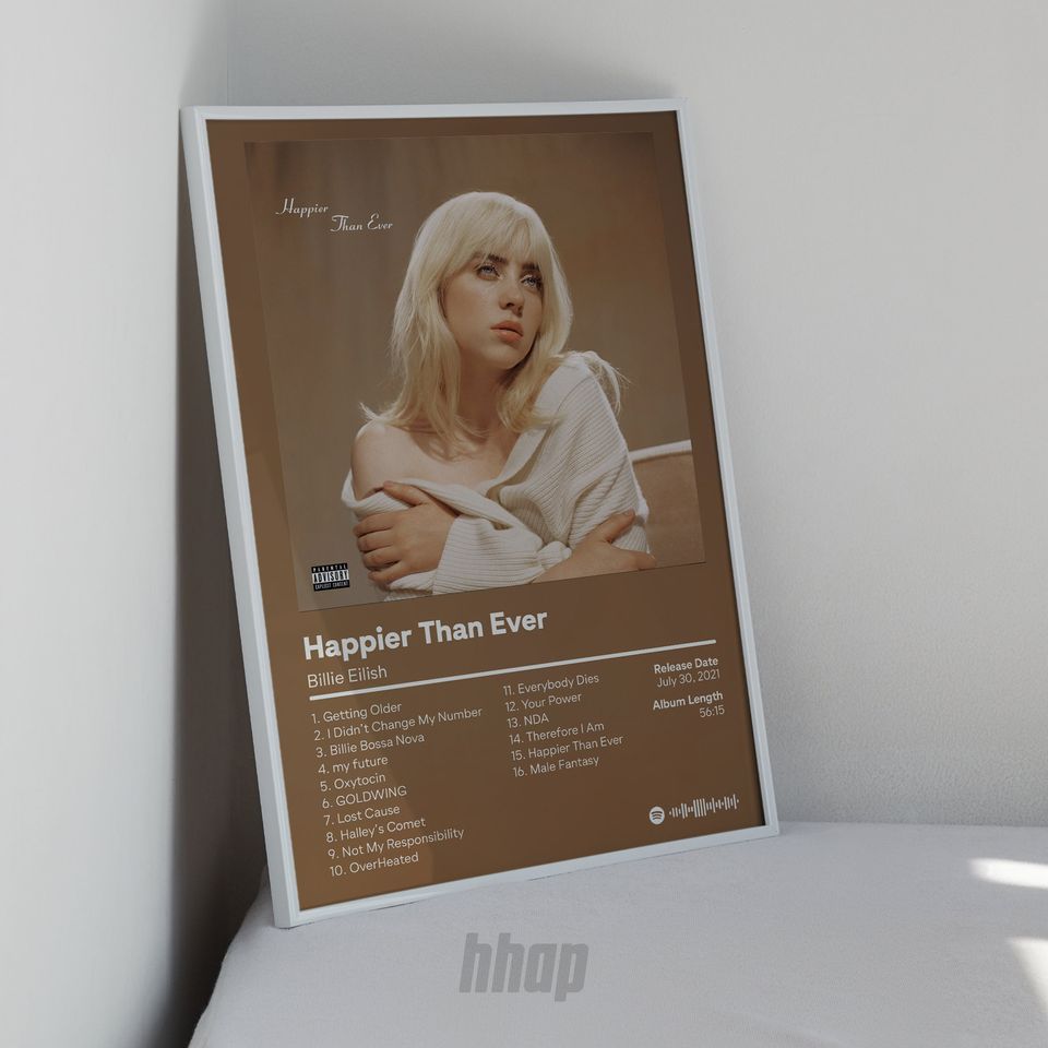 Billie Eilish - Happier Than Ever Album Cover Poster