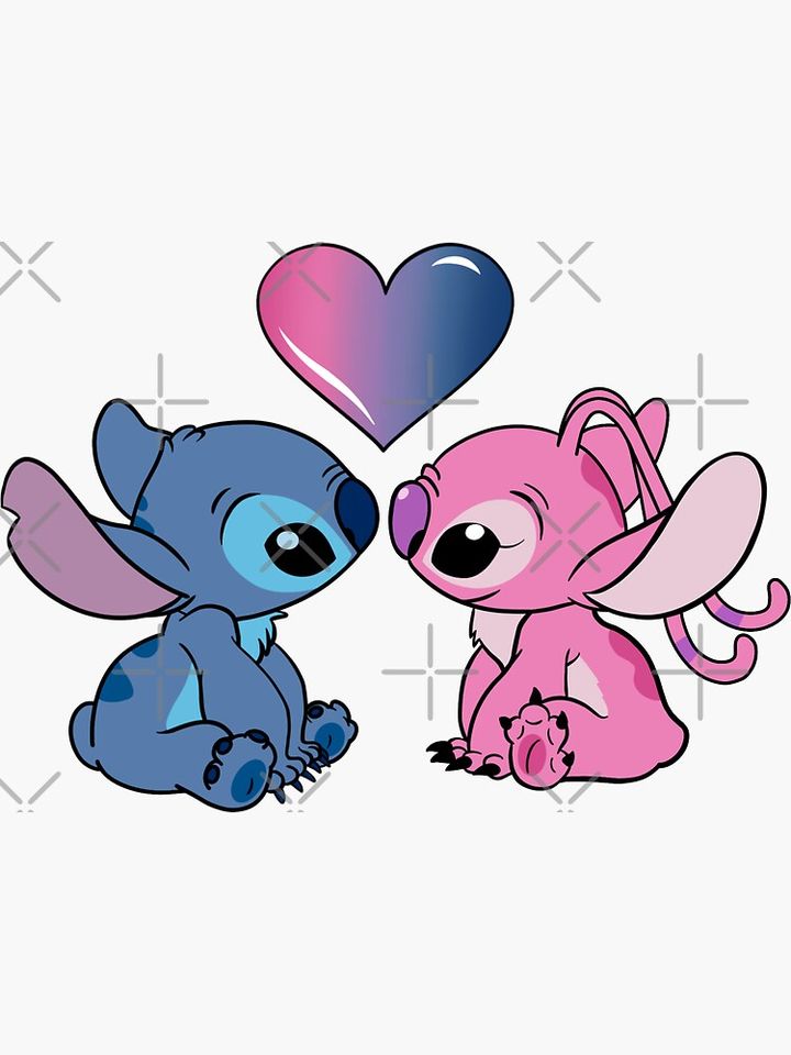 Stitch and Angel Sticker