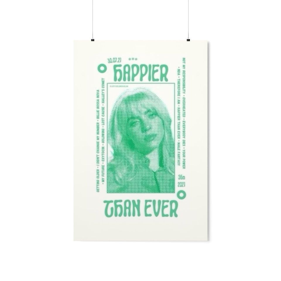 Billie Eilish Happier Than Ever Poster