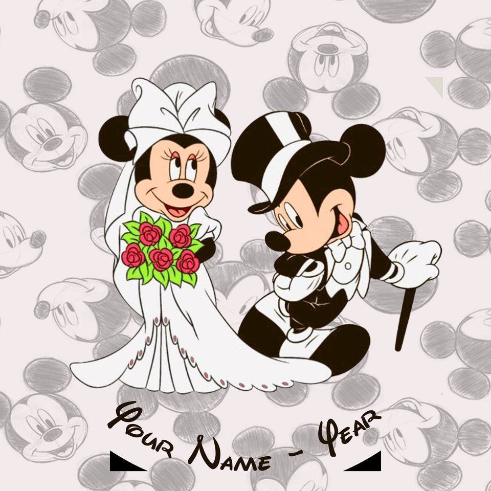 Personalized Disney wedding Ceramic ornament
