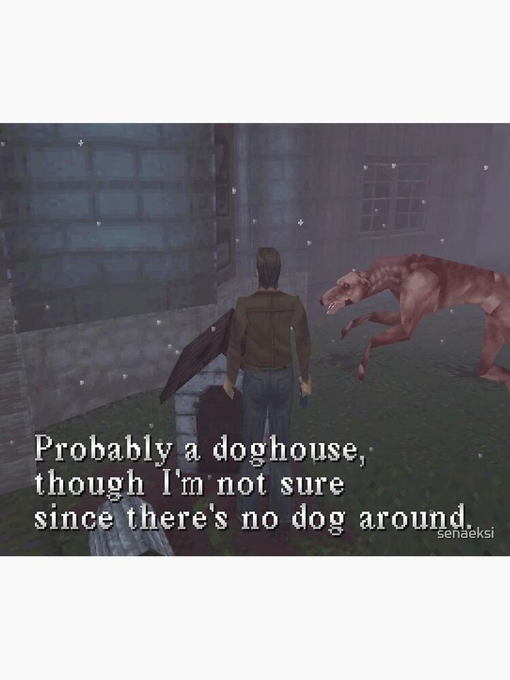Silent Hill 1 Harry Mason Probably A Doghouse Meme Tapestry