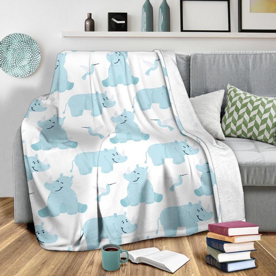 Rhinoceros Blanket - Rhinos Fleece Blanket