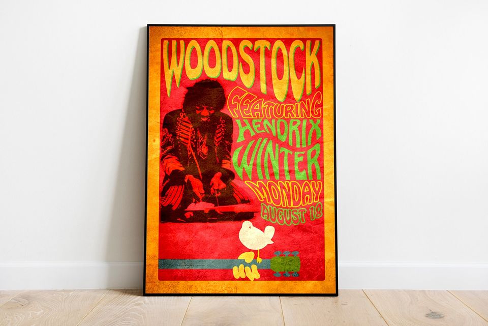 Jimi Hendrix Poster | Jimi Hendrix - Woodstock 1969 Poster