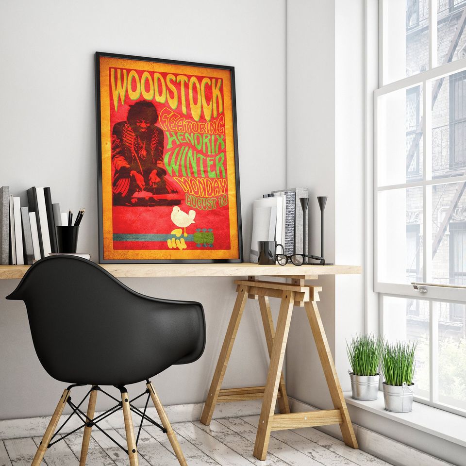 Jimi Hendrix Poster | Jimi Hendrix - Woodstock 1969 Poster