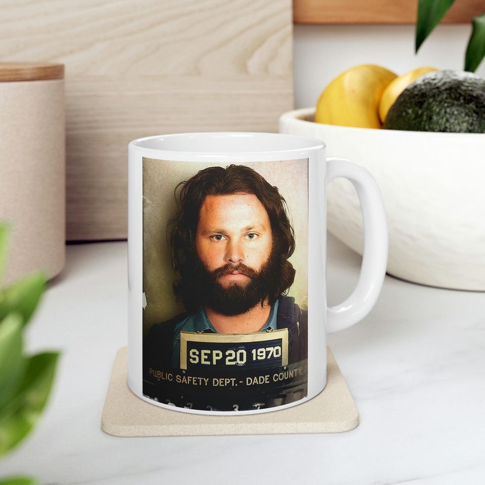 Jim Morrison Mugshot Coffee Mug