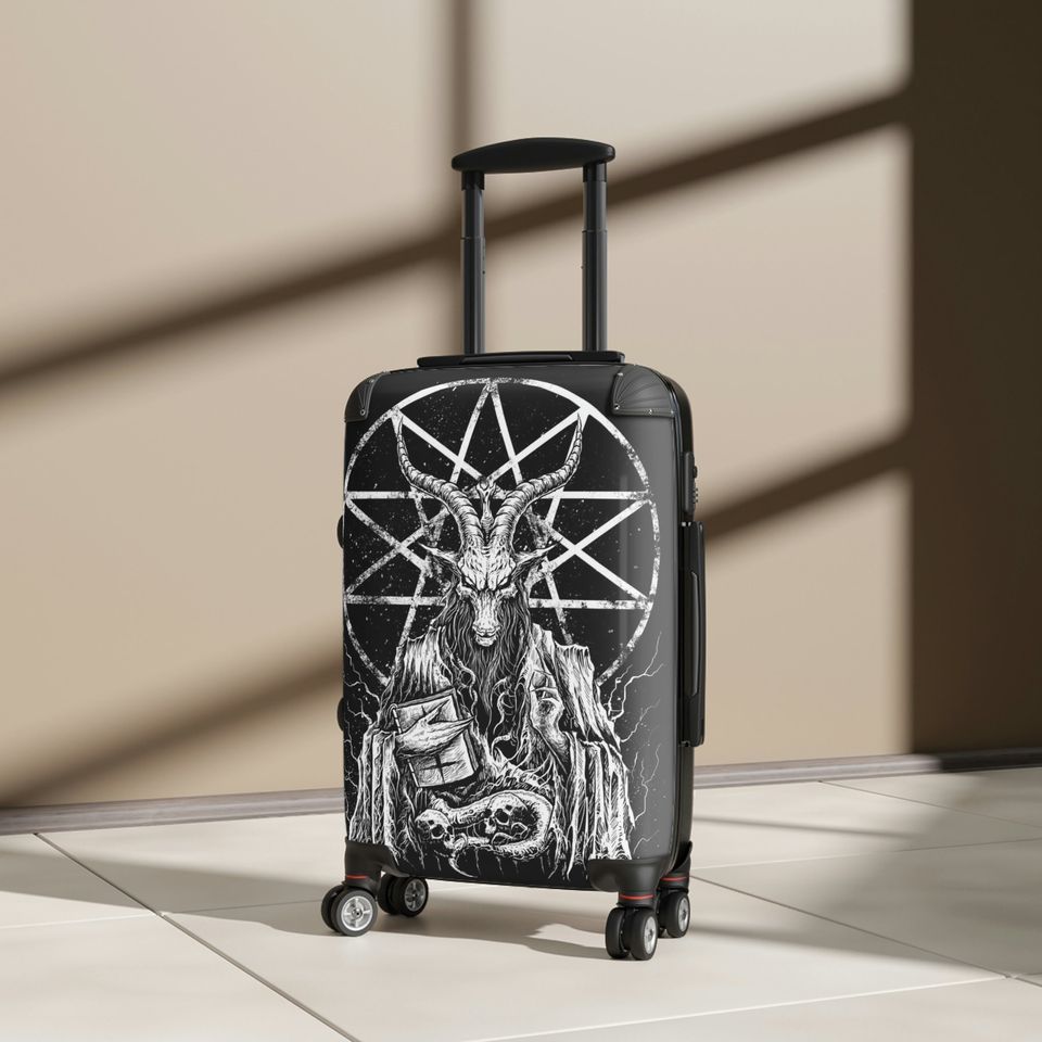 Goth Baphomet Suitcase Cover, Gothic Luggage Cover, Travel Bag