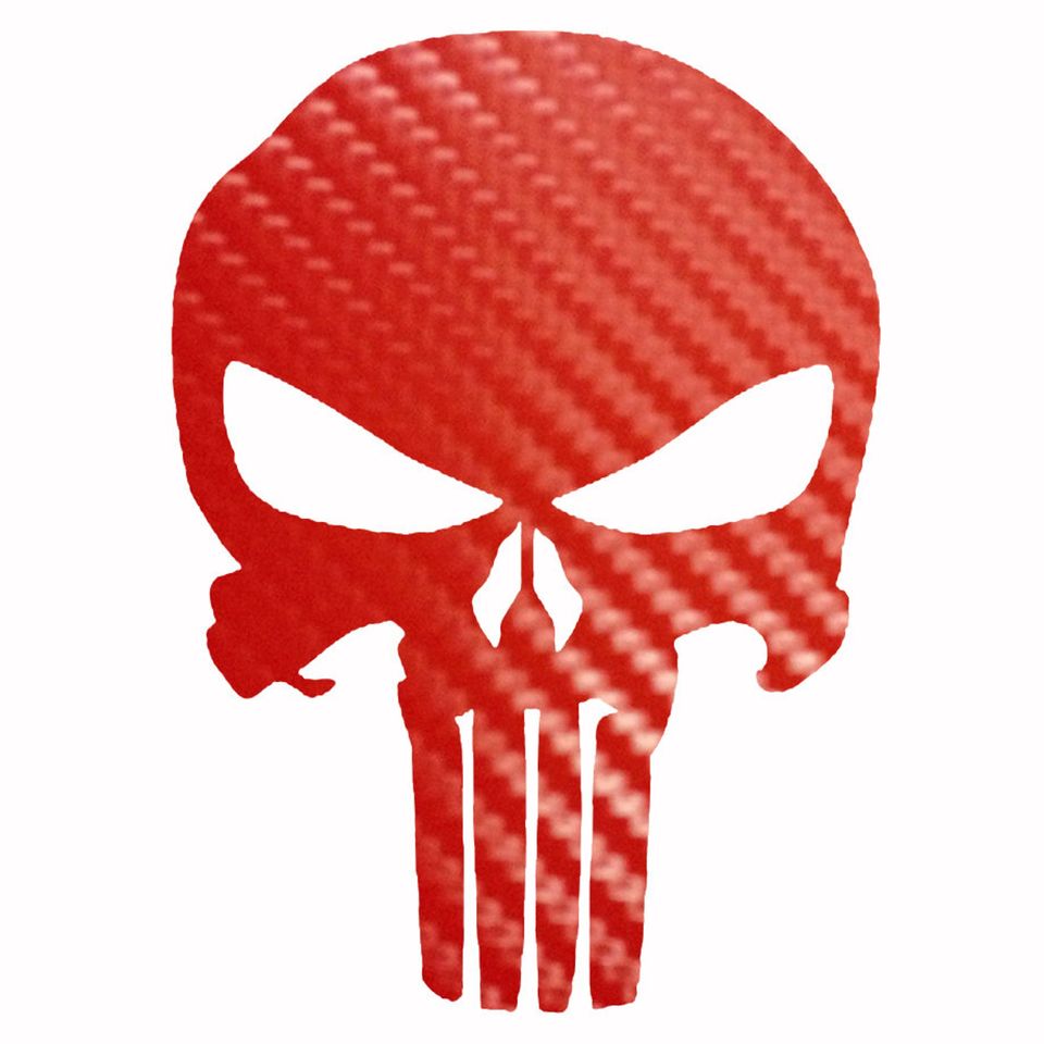 Punisher Skull Decal - Carbon Fiber Vinyl Sticker