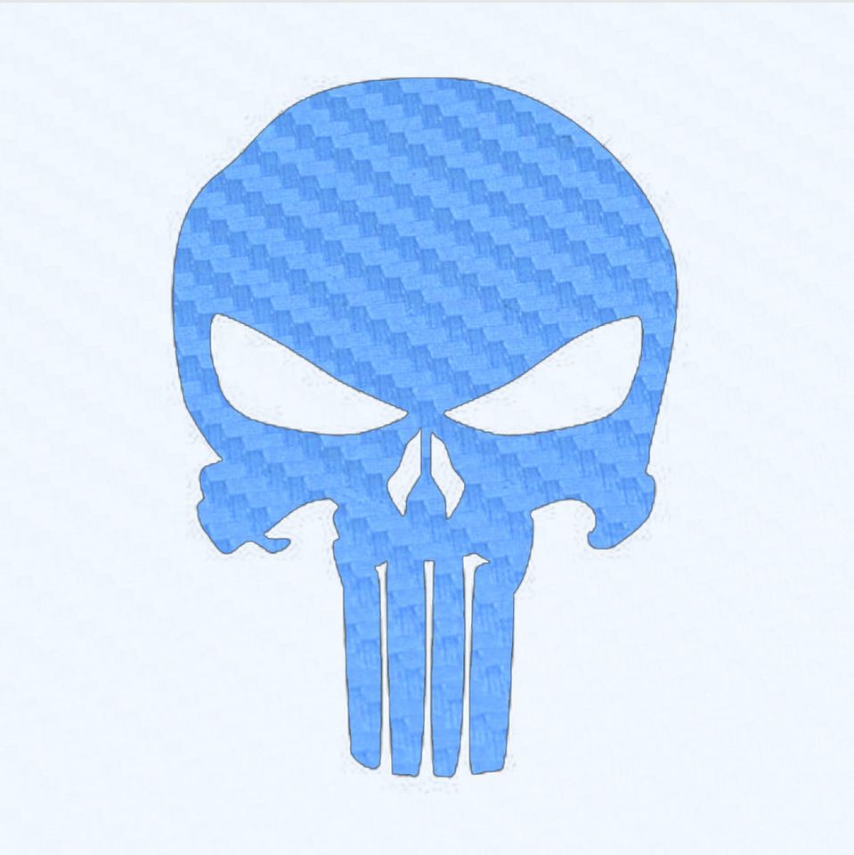 Punisher Skull Decal - Carbon Fiber Vinyl Sticker