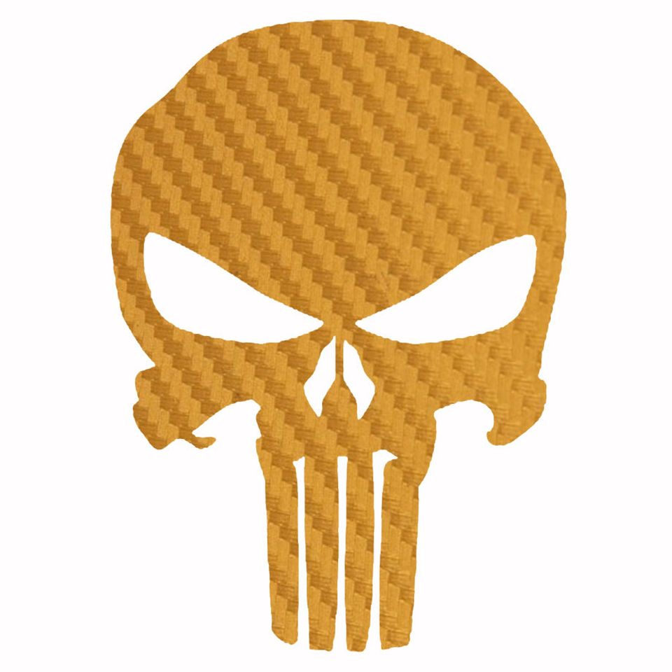 Punisher Skull Decal - Carbon Fiber Vinyl Sticker