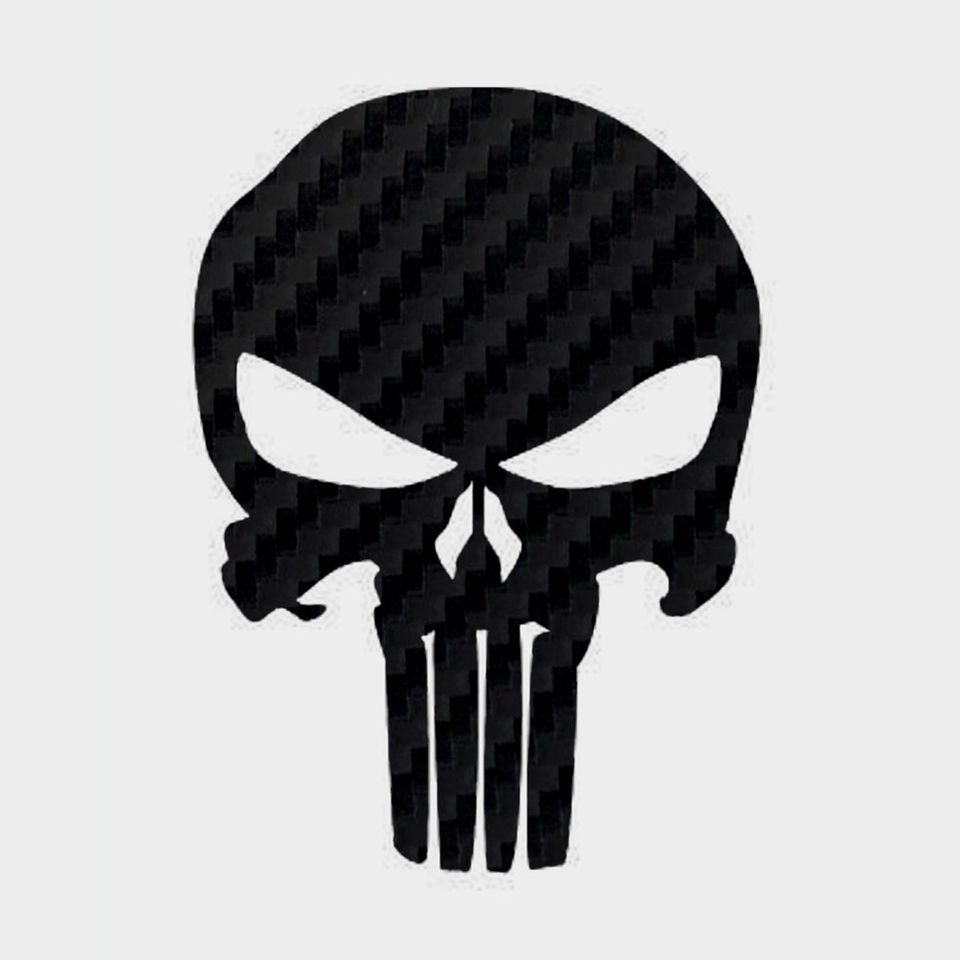 Punisher Skull Decal - Carbon Fiber Vinyl Sticker