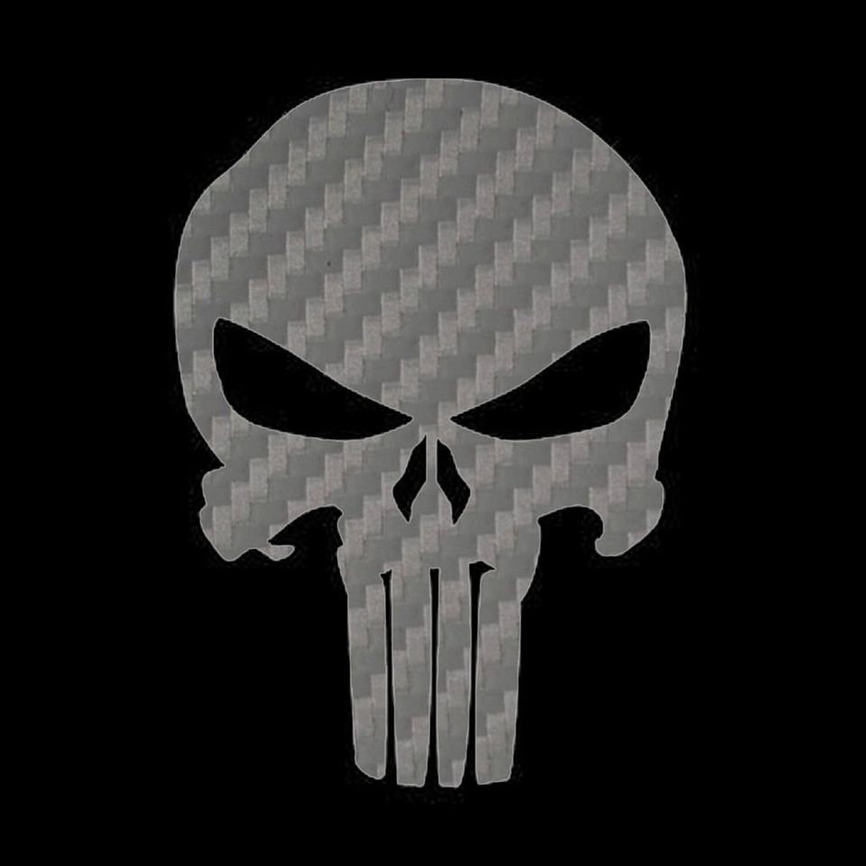 Punisher Skull Decal - Carbon Fiber Vinyl Sticker