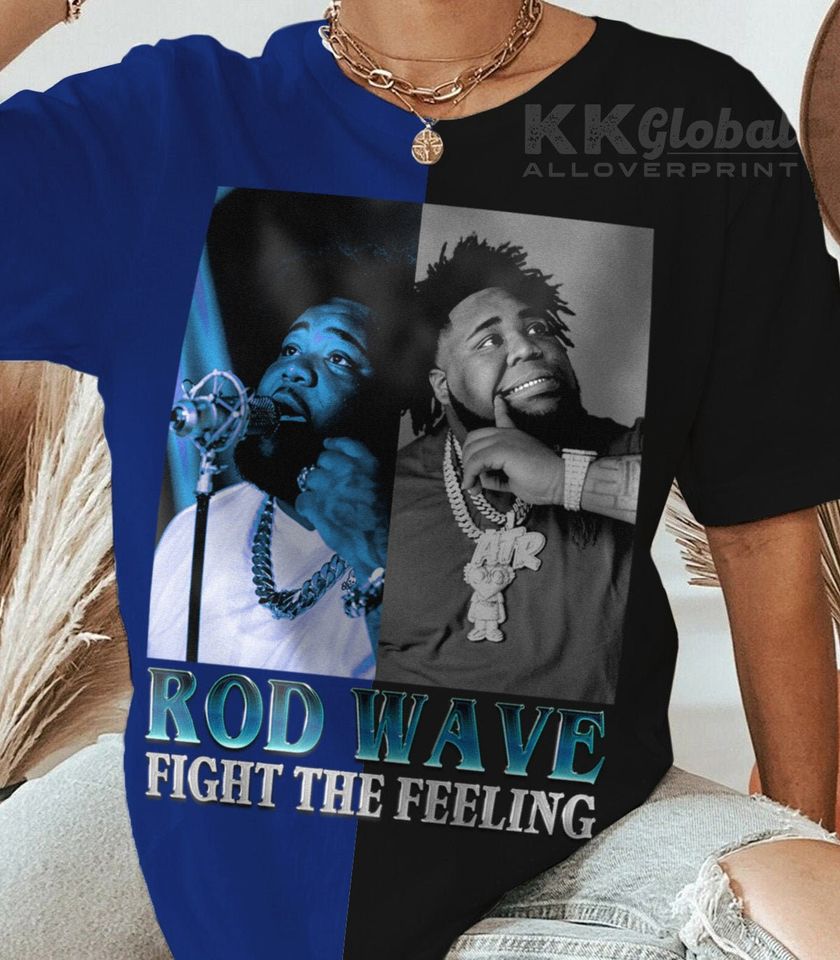 Rod Wave Split Shirt, Y2K 90s Merch Vintage Fight The Feeling Shirt, Rod Wave 2023 Graphic  Split Tee - 050723S10-72