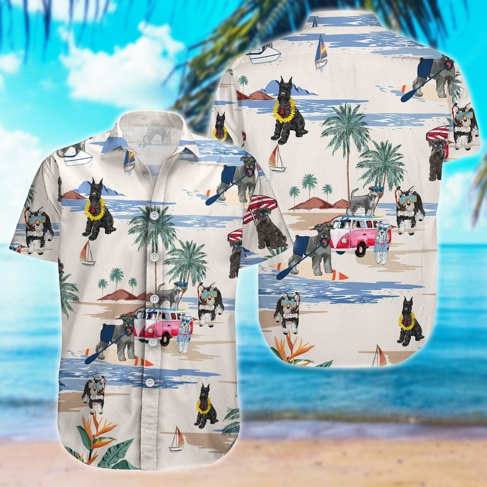 Schnauzer Hawaiian Shirt, Workout , Schnauzer Summer Shirt