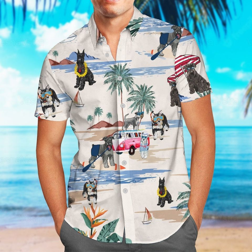 Schnauzer Hawaiian Shirt, Workout , Schnauzer Summer Shirt
