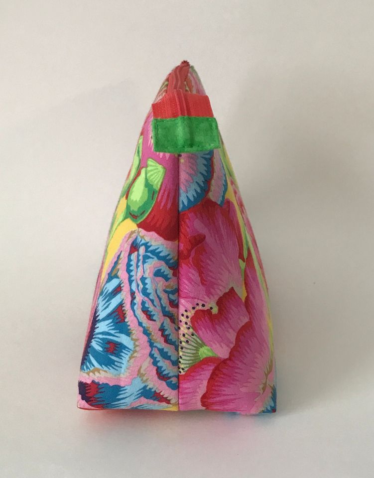 Colorful KAFFE FASSETT multicolored flowers cotton fabric Cosmetic Bag