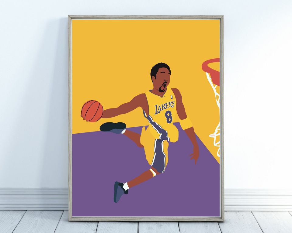 Kobe Bryant Poster, Kobe Bryant, Dunk Poster, Basketball Poster