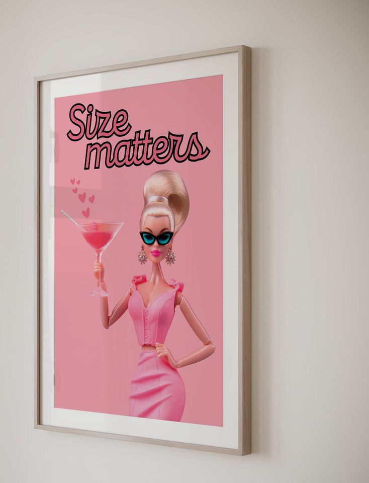 Funny Barbie Wall Art, Cocktail Barbie Poster