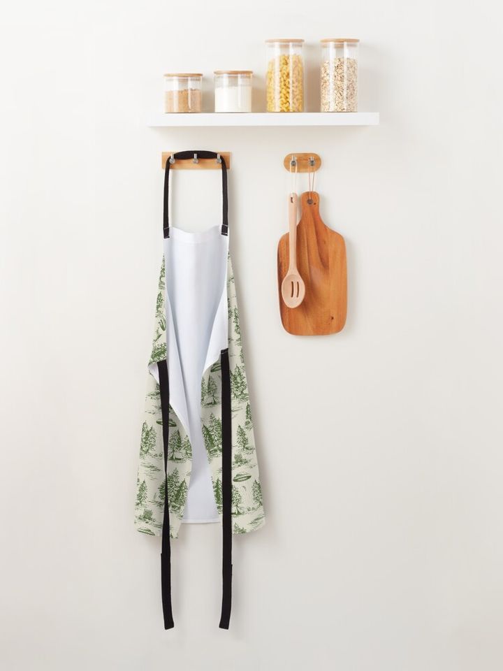 Green Alien Abduction Toile De Jouy Pattern Apron