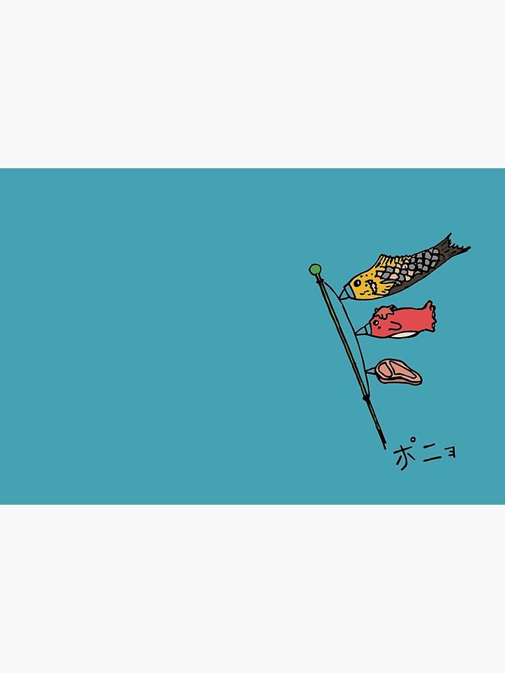 Japanese Koinobori Flag Inspired by Ponyo Bath Mat