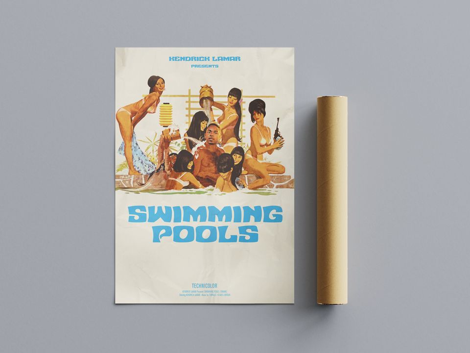 Kendrick Lamar Swimming Pools Vintage Movie Poster