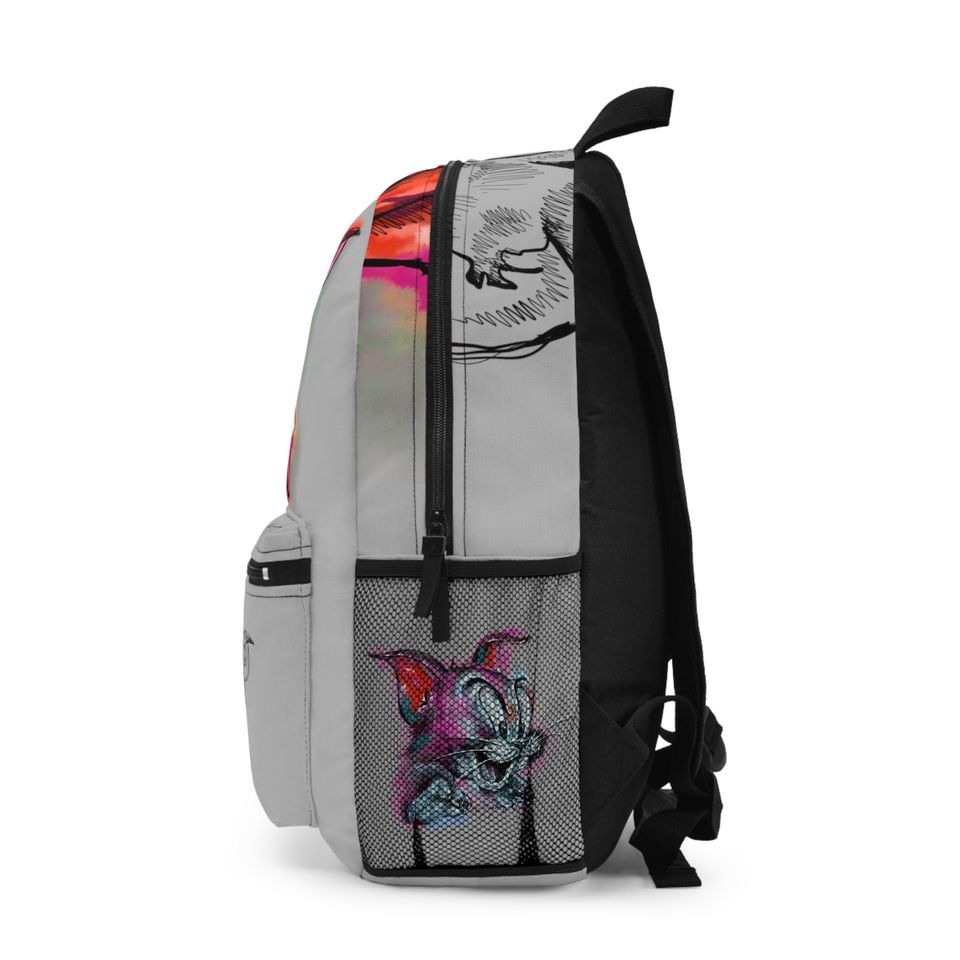 Tom and Jerry Gray Kids Shool Backpack