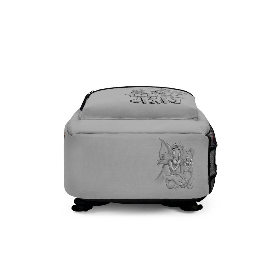 Tom and Jerry Gray Kids Shool Backpack
