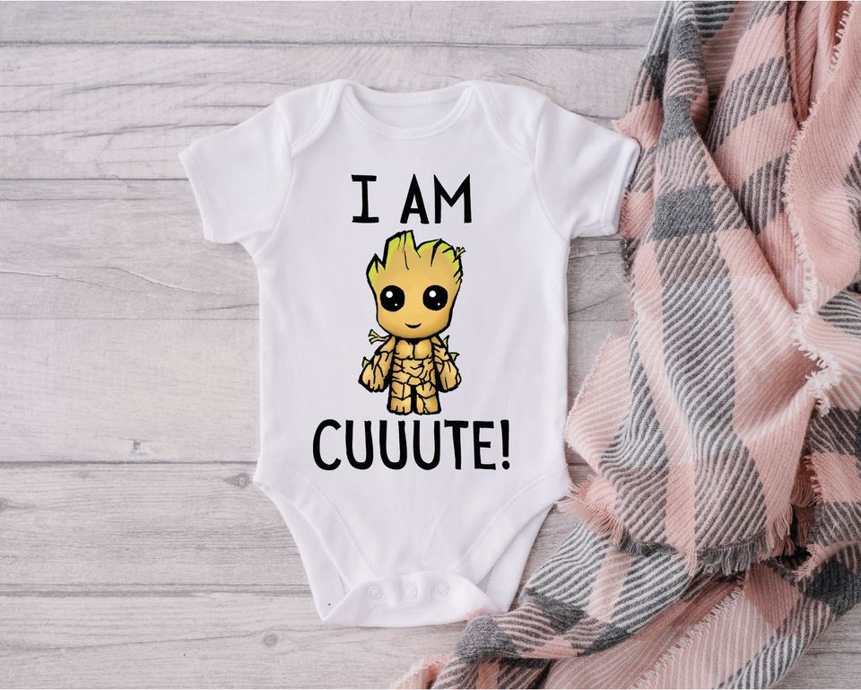 I Am Cuuute Onesie, Groot Baby Clothe
