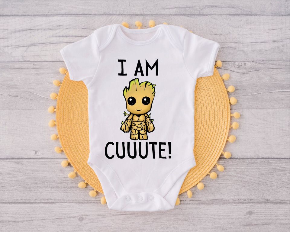 I Am Cuuute Onesie, Groot Baby Clothe
