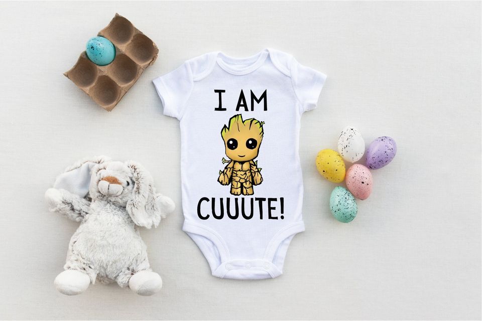 I Am Cuuute Onesie, Groot Baby Clothe