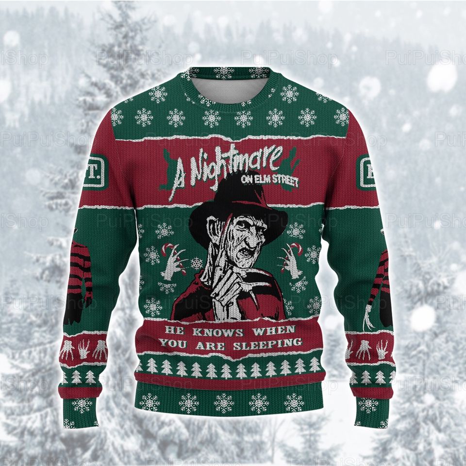 Freddy Krueger Christmas Sweater, Freddy Ugly Sweaters
