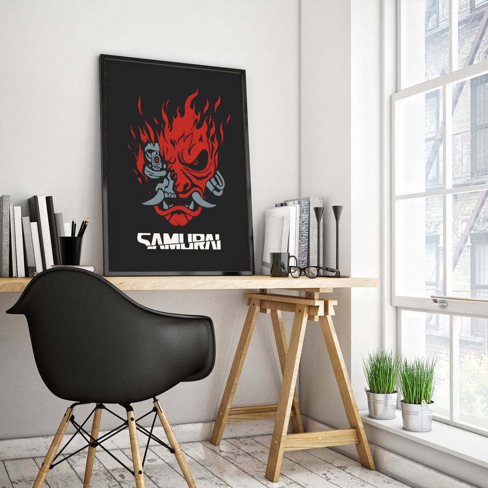 Cyberpunk 2077 Poster | Samurai Logo Poster | Gaming Poster