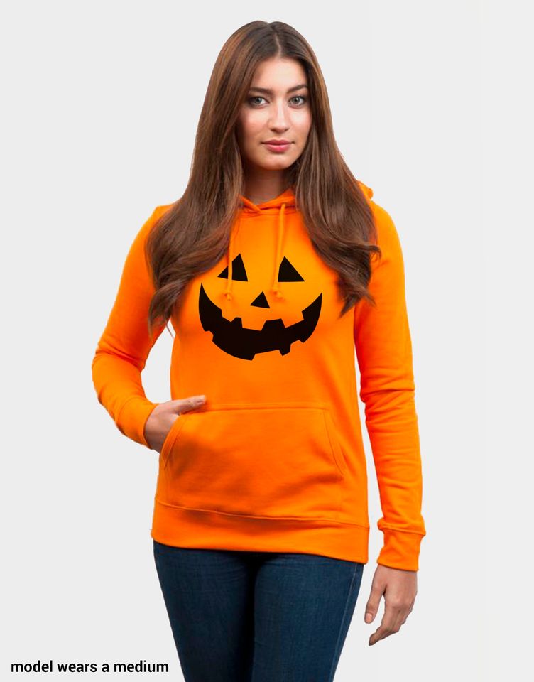 Orange Pumpkin Face Halloween Hoodie