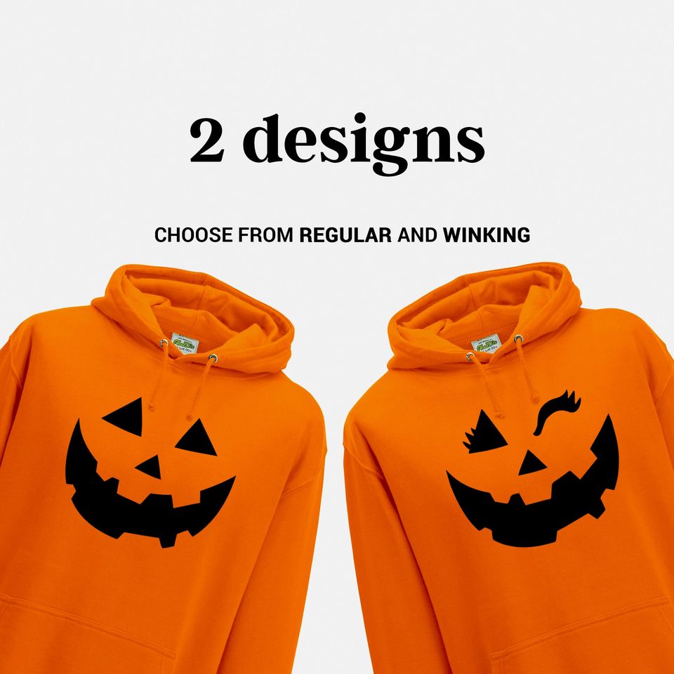 Orange Pumpkin Face Halloween Hoodie