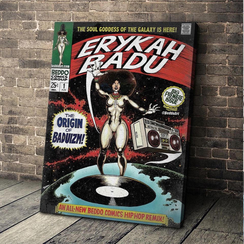 Erykah Badu Comic Art Book Poster