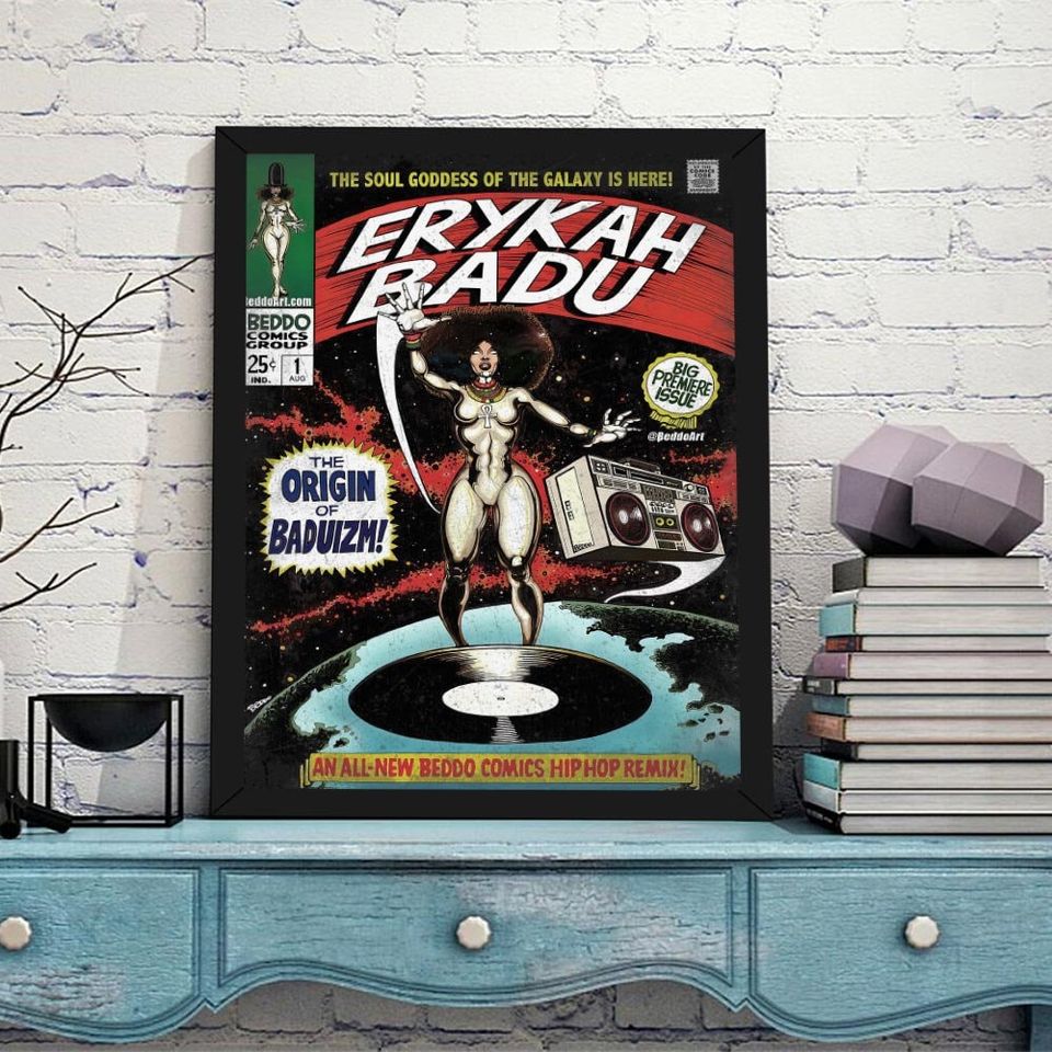 Erykah Badu Comic Art Book Poster