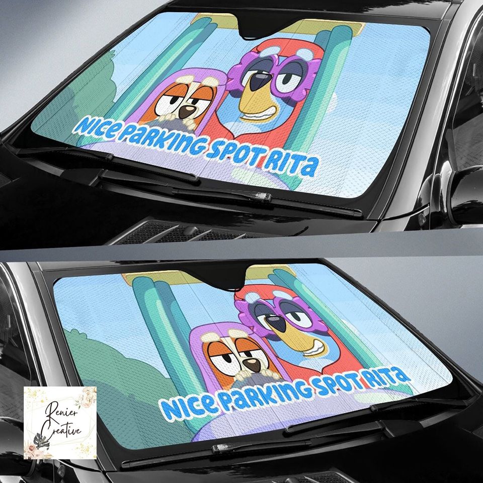 Nice Parking Spot Rita BlueyDad Dad Car Sunshade, BlueyDad Dad Car Shade