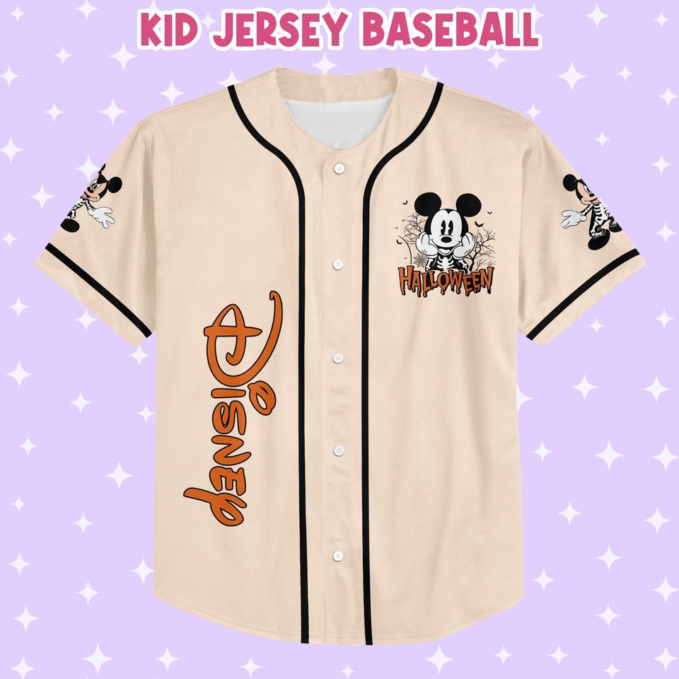 Personalized Halloween Disney Mickey Skeleton, Custom Disney Jersey