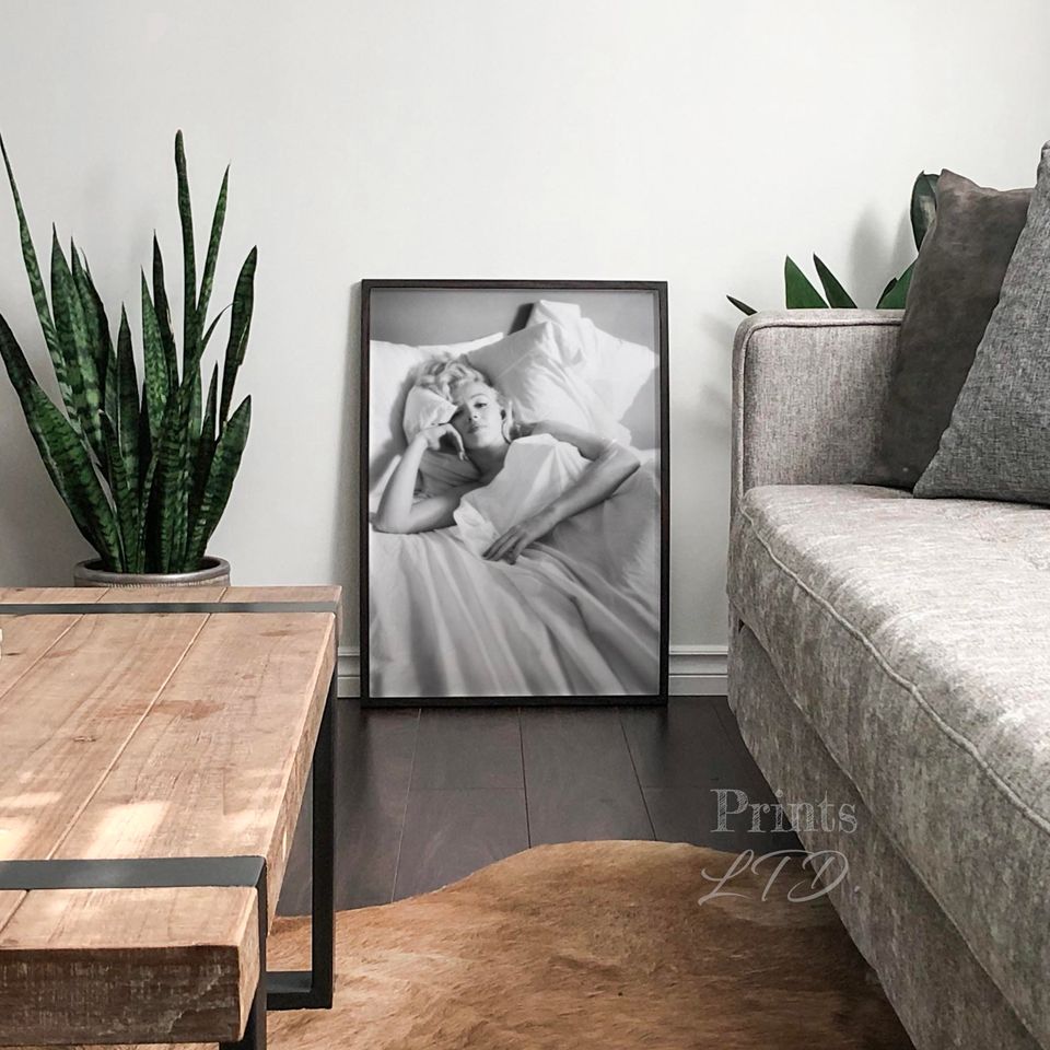 Marilyn Monroe In Bed Premium Art Poster