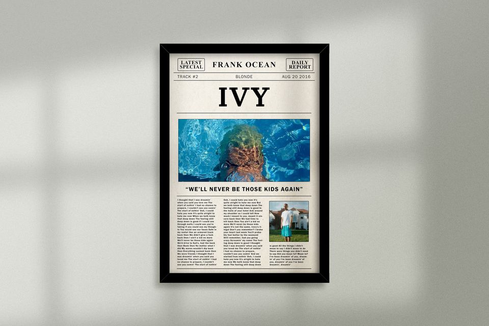 Frank Ocean Retro Newspaper Ivy Poster