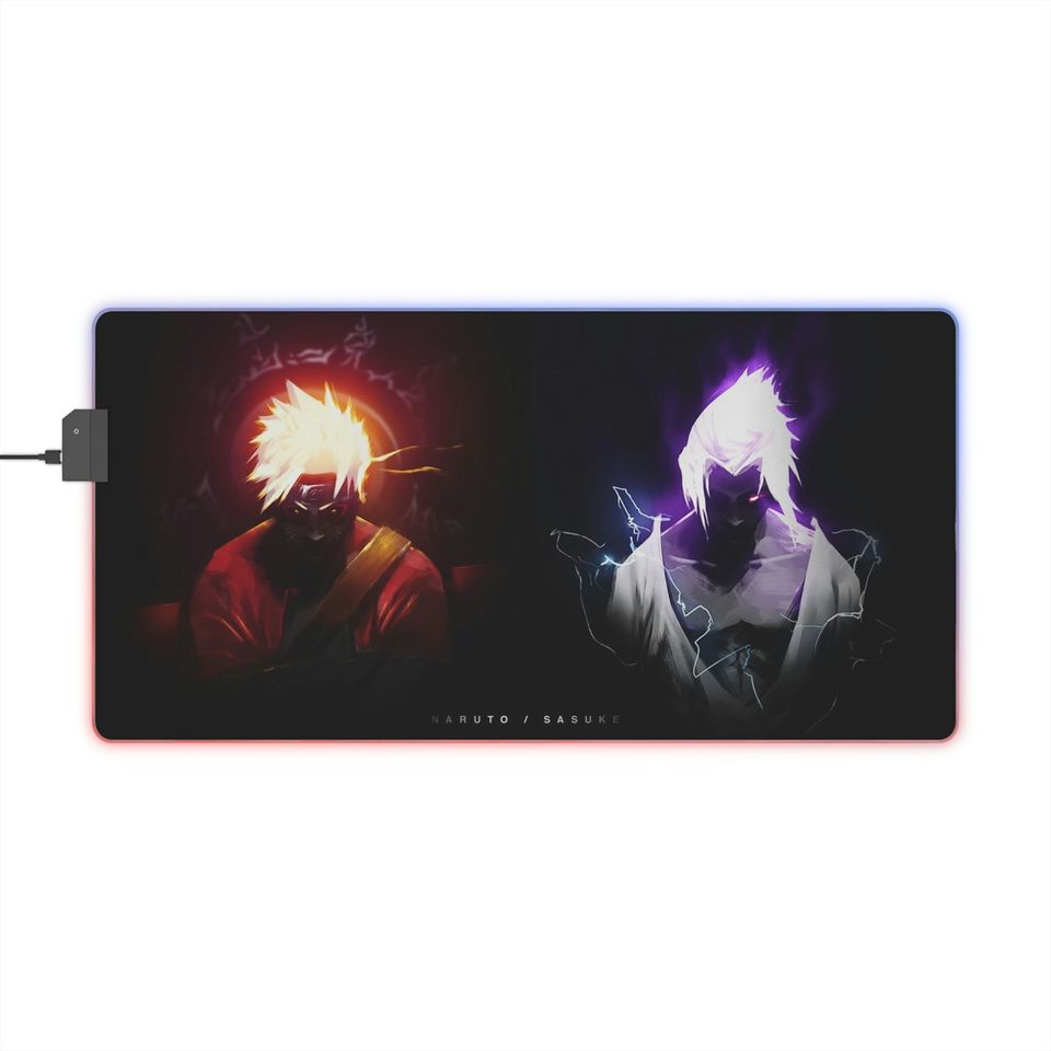 LED Narutoo And Sasuke Gaming Mouse Pad