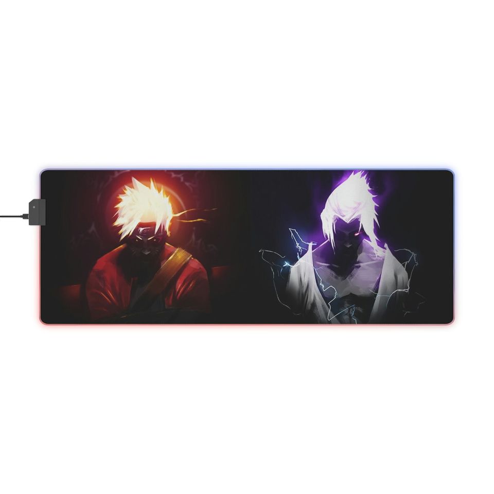 LED Narutoo And Sasuke Gaming Mouse Pad