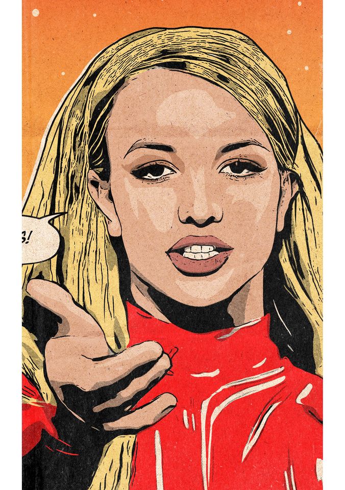Britney Spears - Oops! I Did It Again Vintage Comic Cover poster