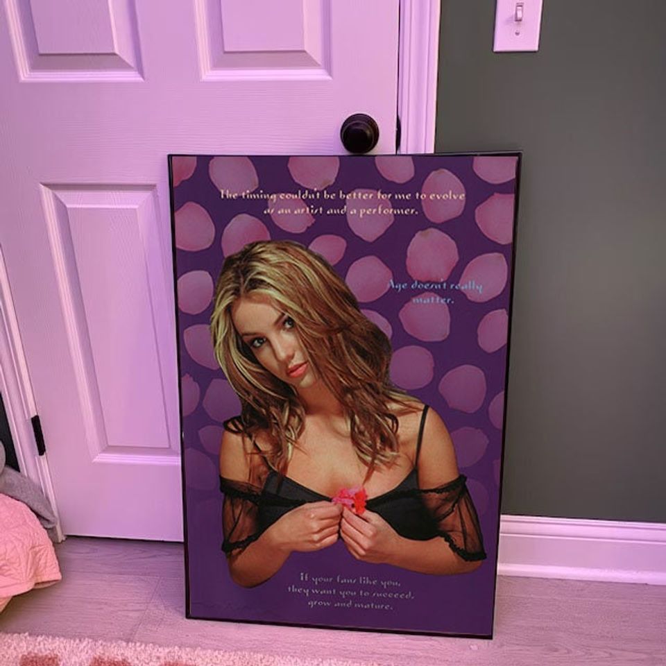 Britney Spears Poster, Vintage 2000 Britney Spears Zebra Music Poster