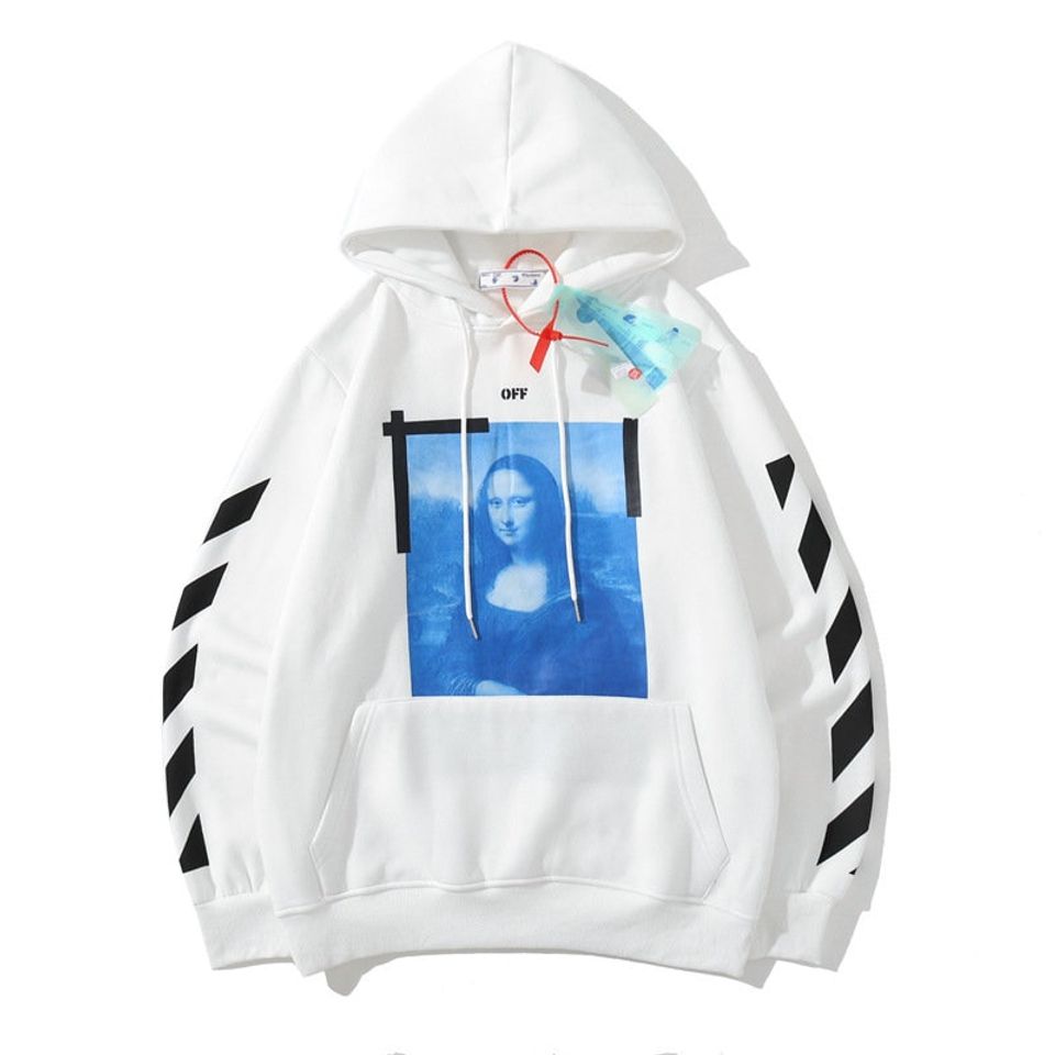 Mona Lisa Streetwear Striped Hoodie