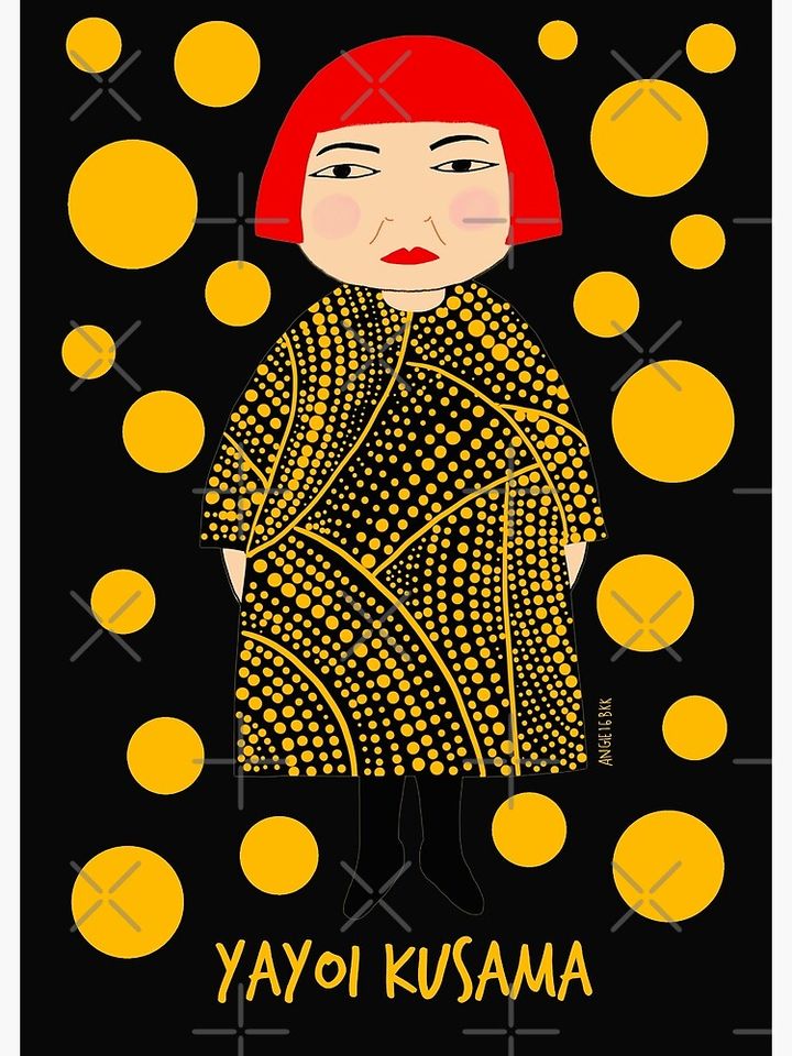 Yellow dots Yayoi Kusama inspired Premium Matte Vertical Poster
