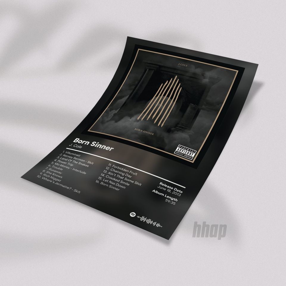 J Cole - Born Sinner - Album Poster