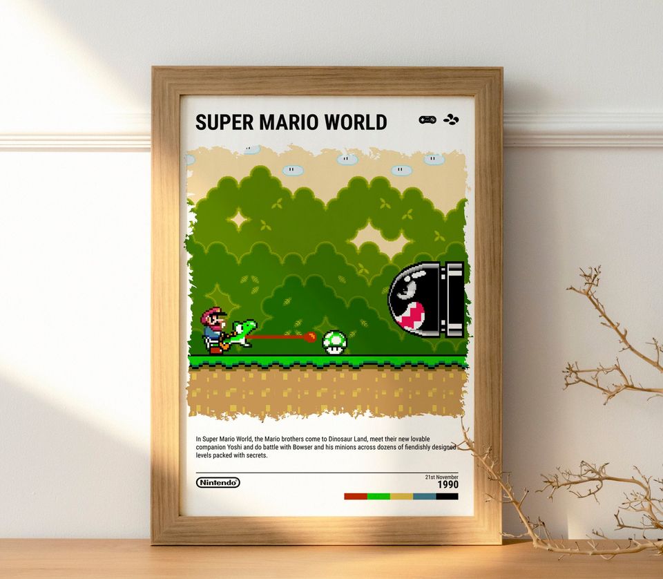 Super Mario Bros. (1990) SNES Poster