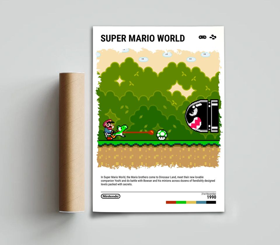 Super Mario Bros. (1990) SNES Poster